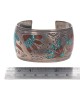 Navajo William Singer Sterling Silver Turquoise Chip Inlay Cuff Bracelet